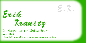 erik kranitz business card